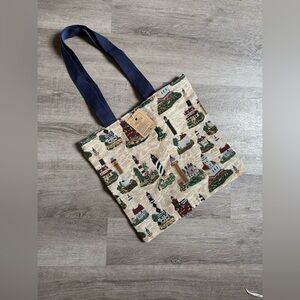 NWT Woven Tapestry Lighthouse Tote Beach Bag